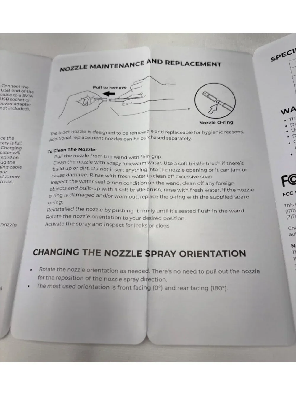 Blaux Portable Bidet Rechargeable Electric 2 Spray Modes & Travel Accessories